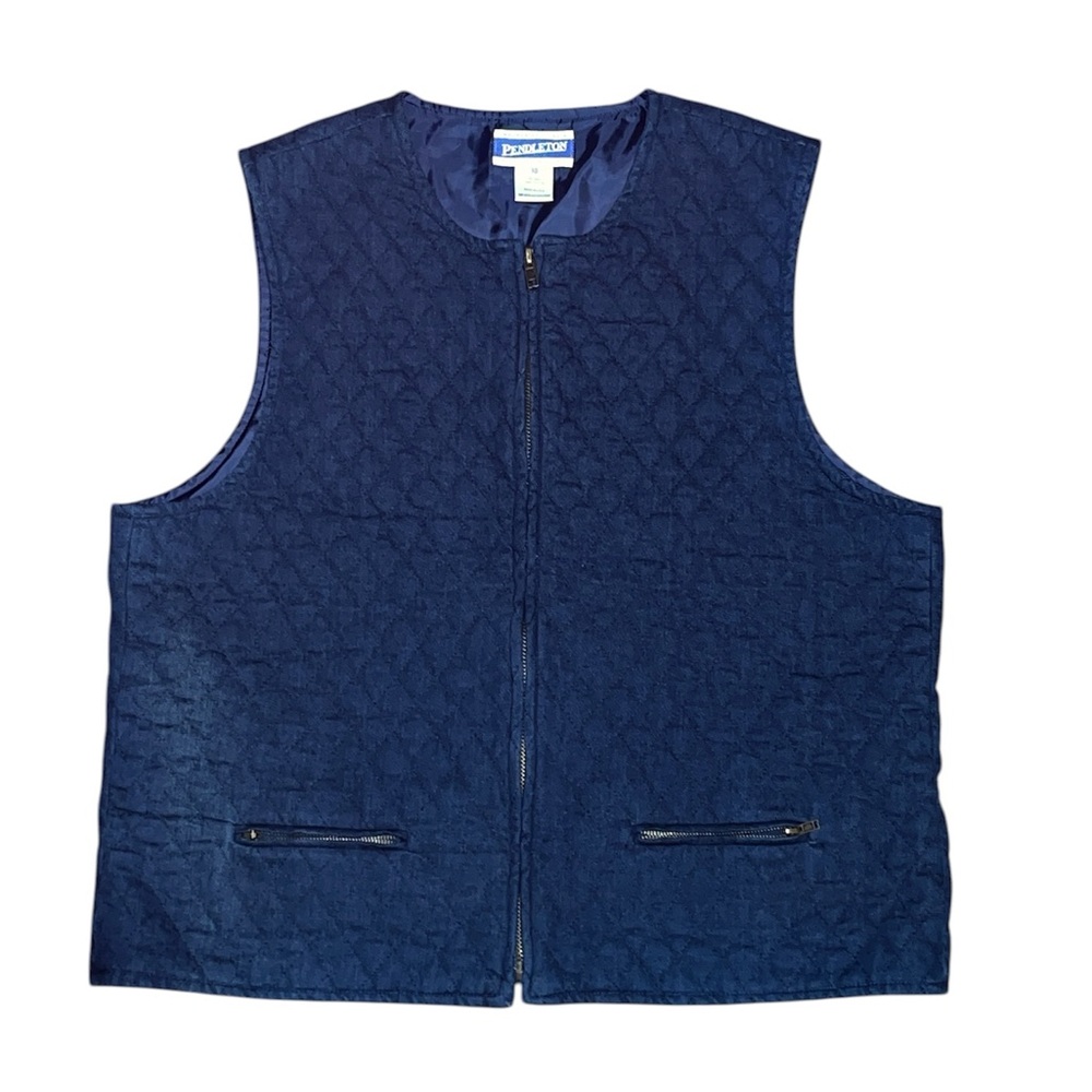 Vintage Pendleton quilted vest zip down size 10 medium preppy outdoors fall